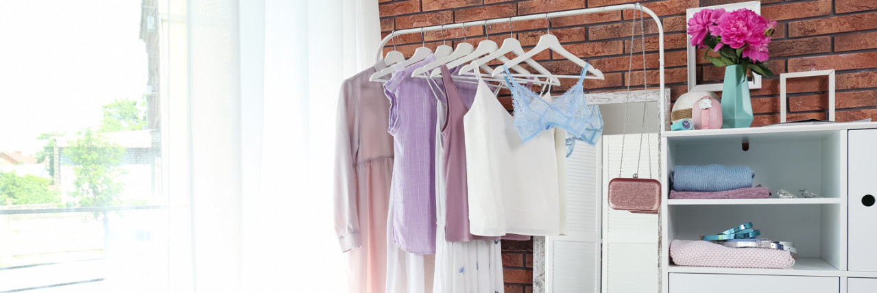 Delicates hanging on a clothing rack