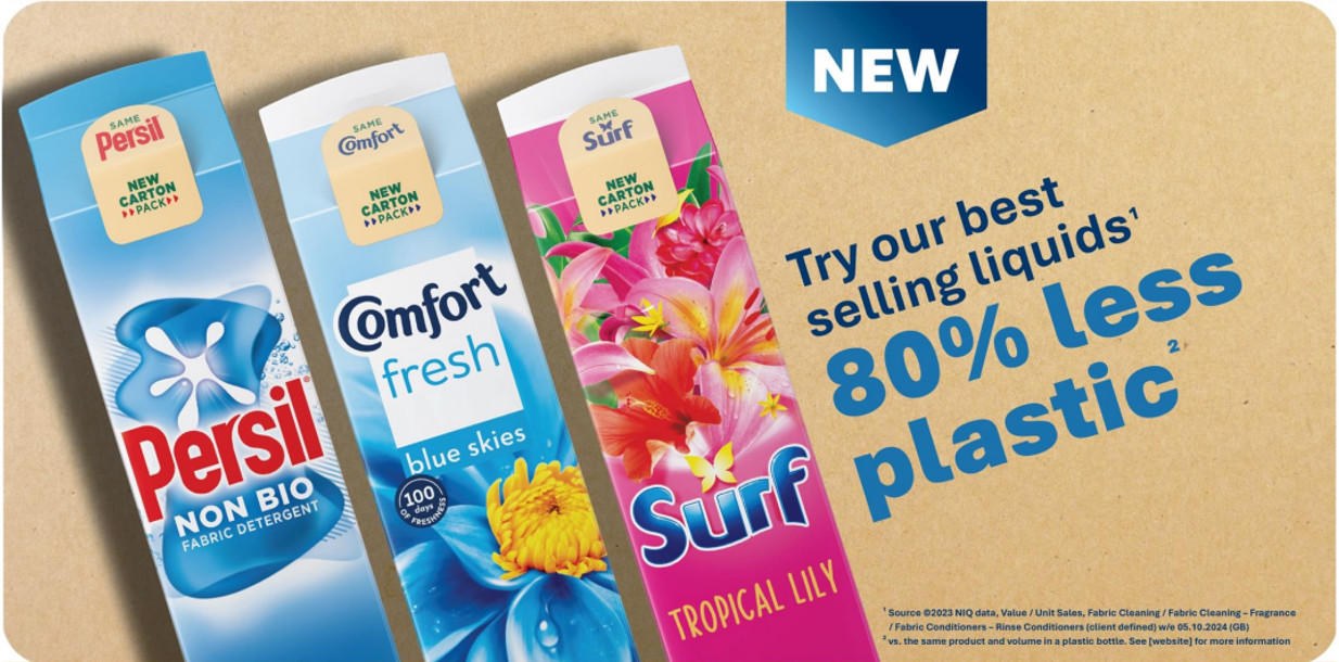New laundry cartons now 80% less plastic