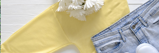 A yellow top with jeans